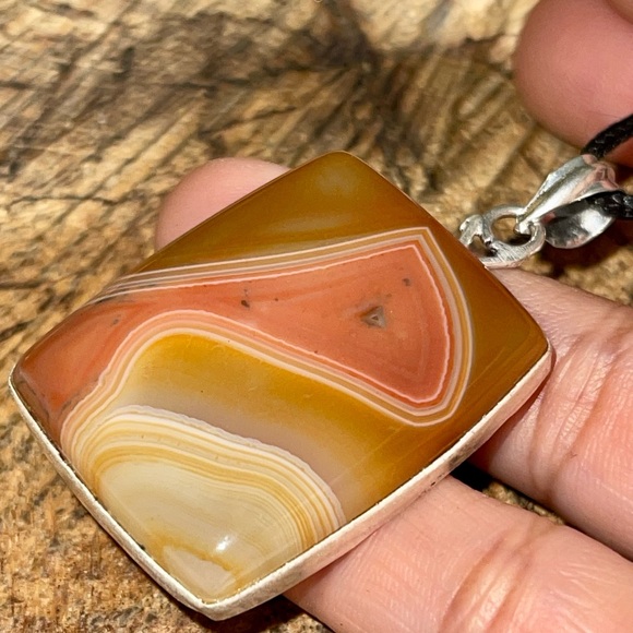 Rustic Sardonyx Agate Pendant 2” - Picture 1 of 8